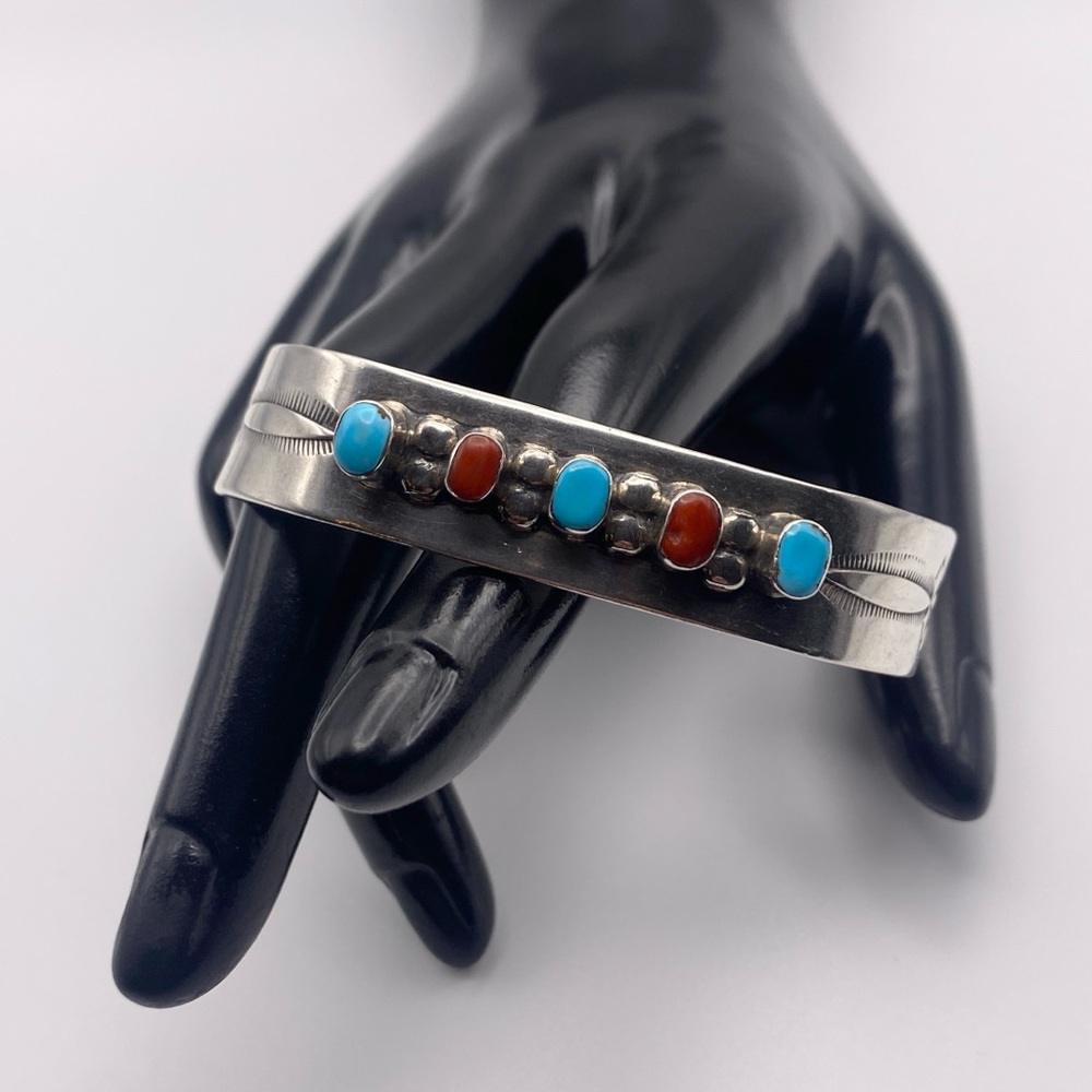 925 sterling silver W Long Native American bracelet